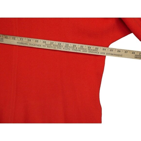 Soft Surroundings Knit Red Sweater Plus Size Women 2X Keyhole 3/4 Sleeve - Picture 10 of 12